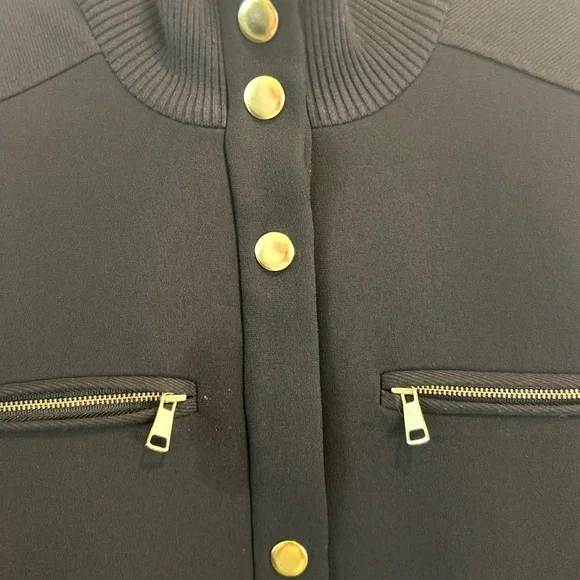 🖤”& Other Stories” Black Jacket with Gold Button Accents & Zippered Pockets Sz 6 - Picture 3 of 13